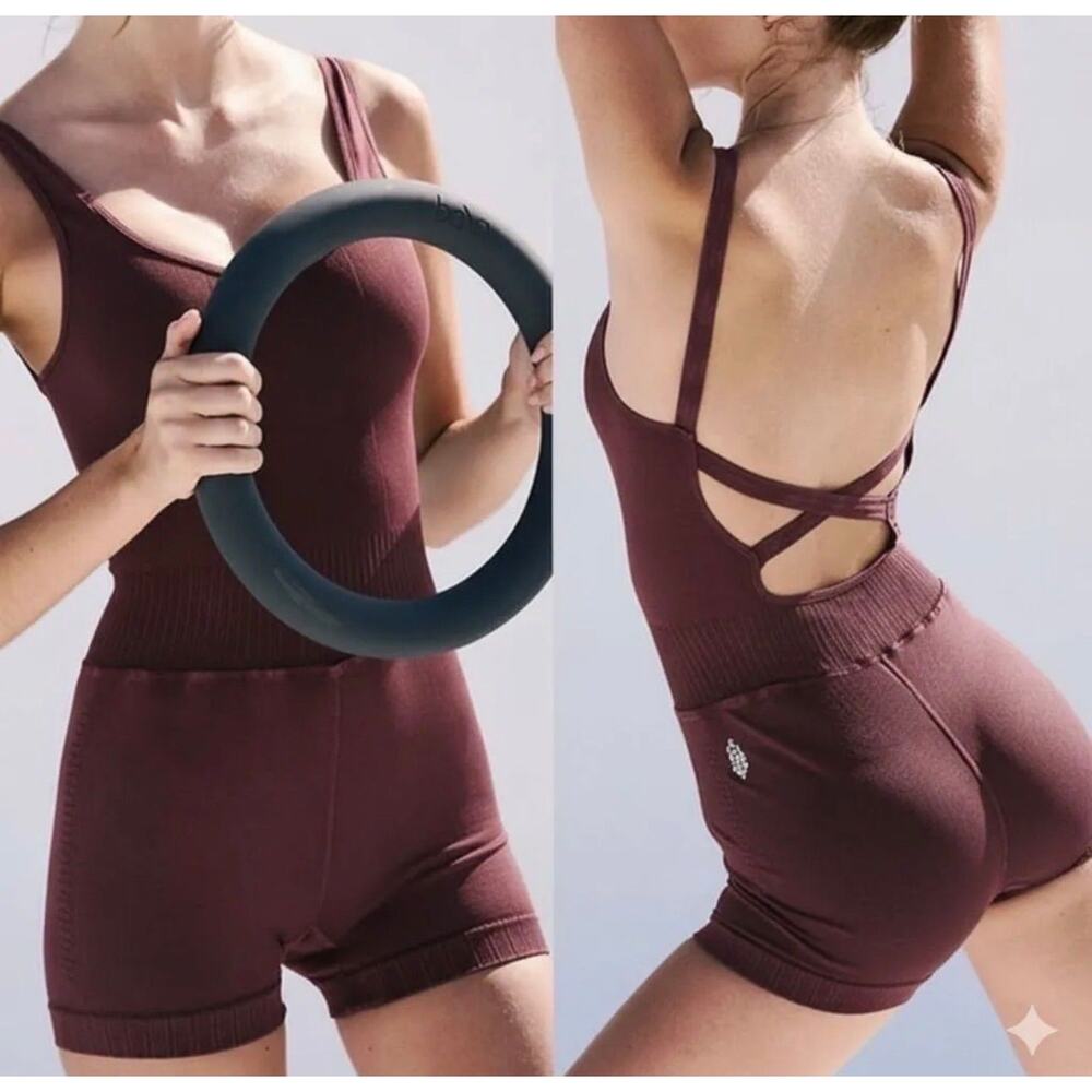 Free People Movement Good Karma Runsie Deep Wine NWOT